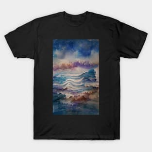 Watercolor Waves Ocean Dream Art T-Shirt